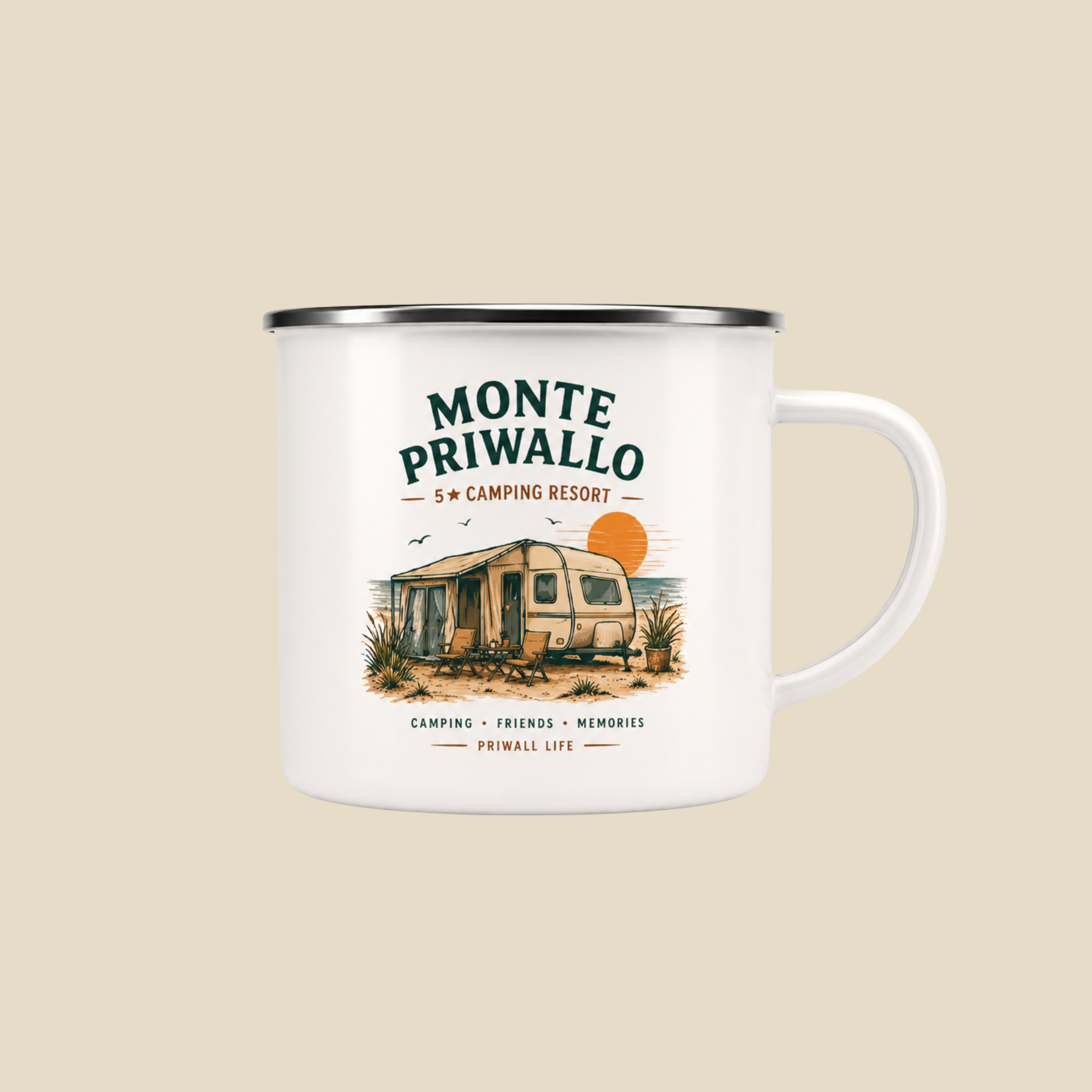 Emaille Camping Tasse Ostsee – Priwall Vibes Monte Priwallo Vanlife